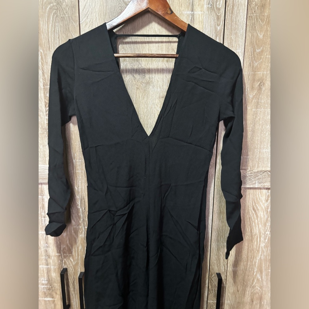 Reformation Midi Black Dress XS Crepe‎ Whimsy Formal Holiday Festival Goth LBD